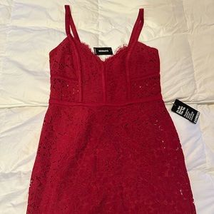 Express lace burgundy dress. Never worn, new with tags.